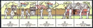 Australia 1977 Sc#655a, SG#647a 18c Centenary of Cricket Strip of 5 MNH