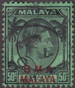 Malaysia BMA 267 USED 1948 King George VI O/P