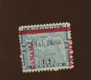 Canal Zone 2 First Issue Handstamp Overprint Mint Stamp  (CZ Bx 2177)