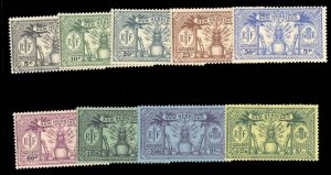 New Hebrides 41-49, $28.25, 1925 1/2p-5sh, complete set, hinged