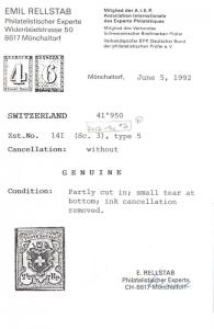 Switzerland #2 Used With Very Light Cancel **With Certificate**