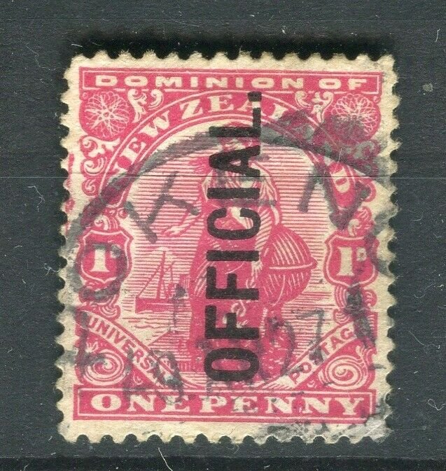 NEW ZEALAND; 1910-26 early Official Optd. Penny Post issue fine used 1d. value