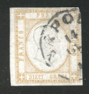 Neapolitan Provinces Scott 25 Used  CV $365 collectors mark