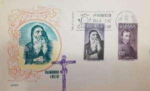 O) 1963 SPAIN, RAYMOND LULLY 1p - CARDINAL LUIS ANTONIO DE BELLUGA 1.50 p. SCOTT