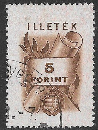 HUNGARY 1946 5ft Scroll ILLETEK Revenue Bft. 10 VFU