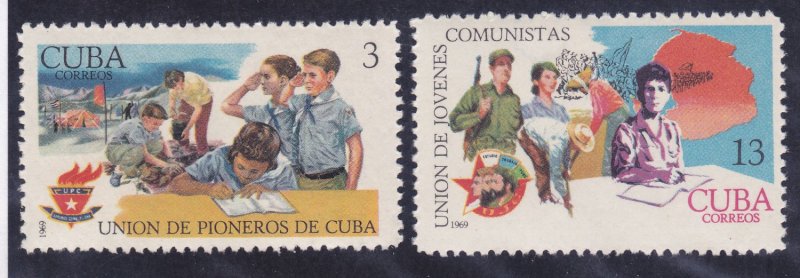 Cuba 1389-90 MNH 1969 Cuban Pioneers and Young Communists Unions Set