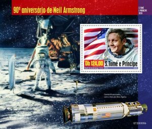 Sao Tome & Principe Space Stamps 2020 MNH Neil Armstrong Moon Landing 1v S/S