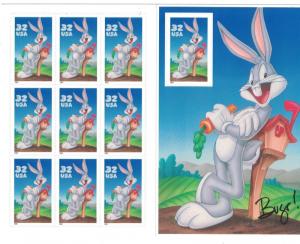 Scott 3137 - Bugs Bunny. Sheet Of 10  MNH. OG.  #02 3137