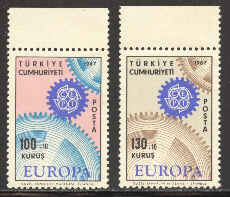 Turkey Scott B120-B121 MNHOG - 1967 EUROPA Semi Postal Issue - SCV $2.50