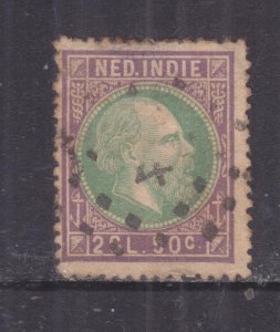 NETHERLANDS EAST INDIES, 1874 perf. 14, thin paper, 2g.50 Green & Purple, used.