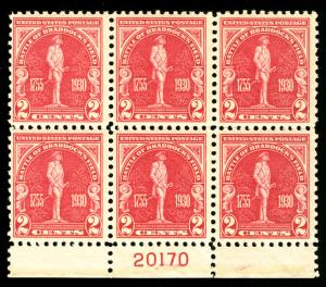 US #688 PLATE BLOCK, VF mint never hinged, post office fresh, SUPER NICE PLATE!