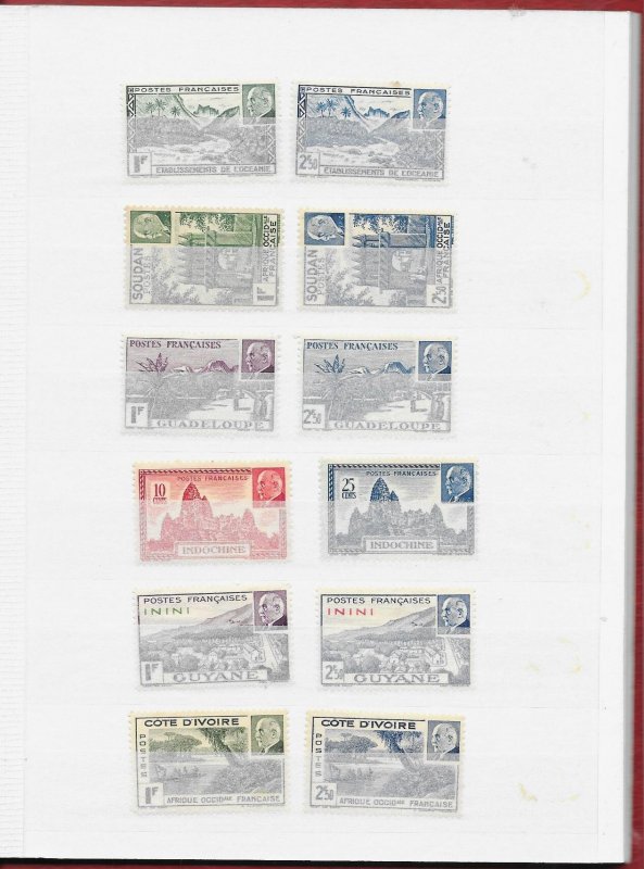 FRANCE COLONIES (200+) stamps VICHY Gov't NY World's Fair sets All Mint Unused