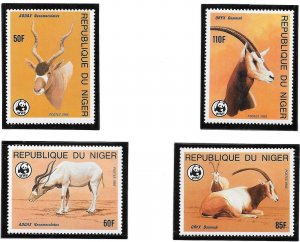 NIGER Sc 688-91 NH issue of 1985 - WWF - WILD ANIMALS