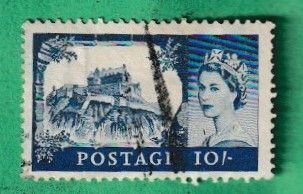 GREAT BRITAIN SCOTT#311 1955 10s EDINBURGH CASTLE - USED