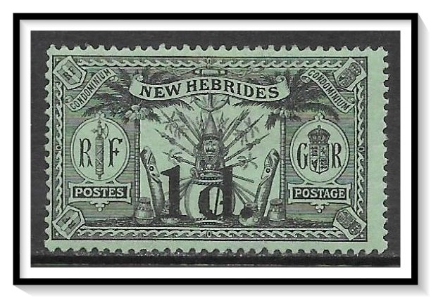 New Hebrides - British #27 Native Idols Surcharged MH