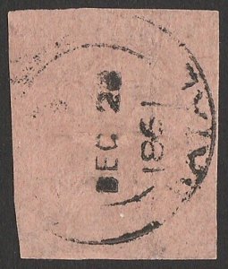 NATAL 1857 Embossed 1d buff. SG 3 cat £1700. Very rare genuine. Certificate.