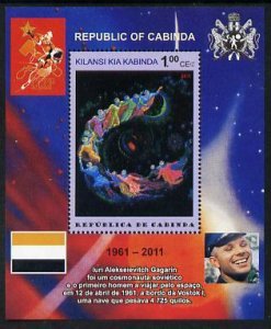 CABINDA - 2011 - Yuri Gagarin, Paintings - Perf Souv Sheet #9- Mint Never Hinged