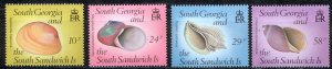 South Georgia Sc# 127-130 MNH 1988 Sea Shells