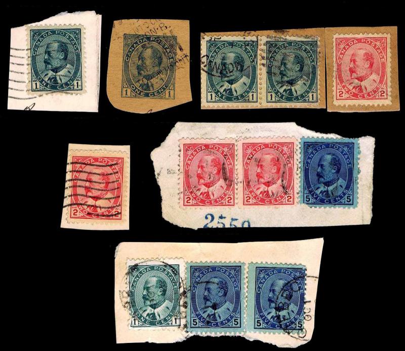 1903-08 CANADA #89-91 - KING EDWARD VII PIECES - USED - FINE+ - $12.25 (E#1972)