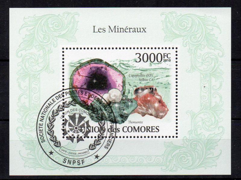 COMOROS - MINERALS - THOMSONITE - 2010 - M/S -