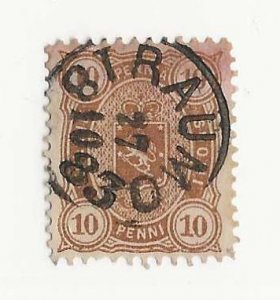 Finland Sc #27  10p perf 12 1/2  used with CDS VF