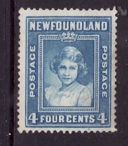 Newfoundland- Sc#247-used 4c Princess Elizabeth-id#452-1938-