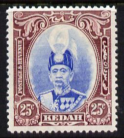 Malaya - Kedah 1937 Sultan 25c ultramarine & purple f...