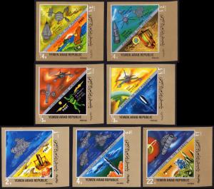 Yemen/YAR Mi #928-934-imperf set/7 mnh 1969 Discoveries Universe astronomy space