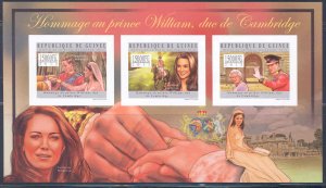 GUINEA 2012 COMMEMORATION OF PRINCE WILLIAM WITH KATE MIDDLETON SHT IMPF MINT NH