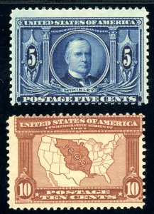 USAstamps Unused US 1904 Louisiana Purchase Set Scott 323 - 327 OG