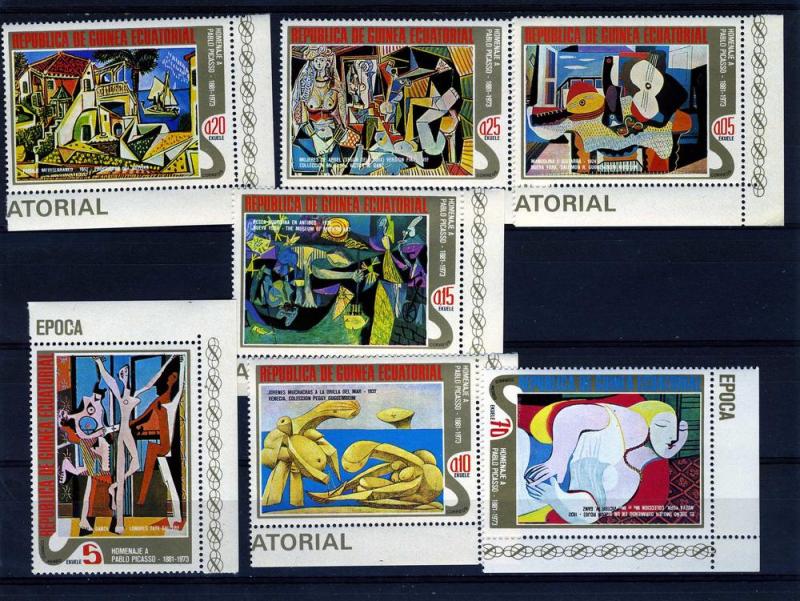 Equatorial Guinea 1975 PICASSO Paintings Set (7) Perforated Mint (NH)