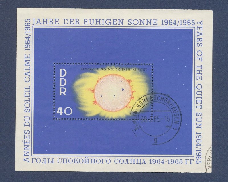 GERMANY DDR - Scott 746   - used S/S - Quiet Sun Year - 1964