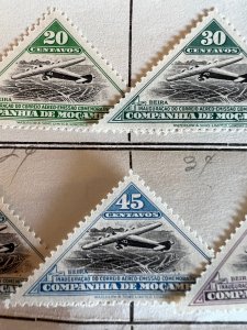 Mozambique Company 1935 complete set two colored airmail triangle stamps