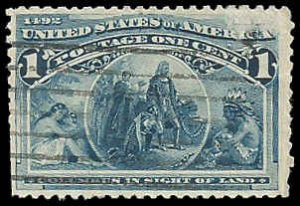 PCBstamps   US # 230 1c Columbus in Sight of land, used, (1)