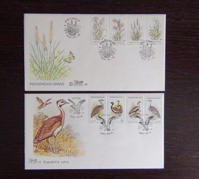 Bophuthatswana 1982 1884 FDC x 10 Nature Easter Birds Telephone Glasses etc 