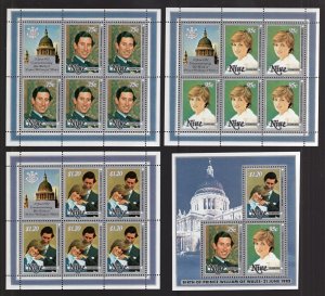 Niue 1982 Diana Prince William Royal Birth Mini-sheets Set MNH