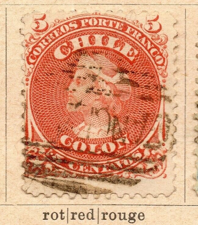 Chile 1867 Early Issue Fine Used 5c. NW-09247