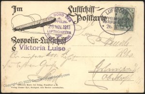 Germany 1913 Viktoria Luise CREW Feldpost Cover Beuerle Estate DELAG 111011