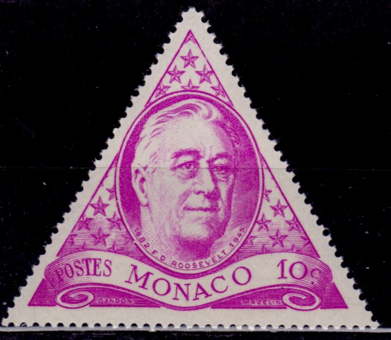 Monaco, 1946, Death of Franklin D. Roosevelt, 10c, MLH