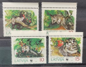 (4503) LATVIA 1994 : Sc# 381-384 WWF DORMOUSE SCENES - MNH VF