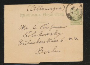 ARGENTINA 2c RIVADAVIA WRAPPER 1906 POSTAL HISTORY