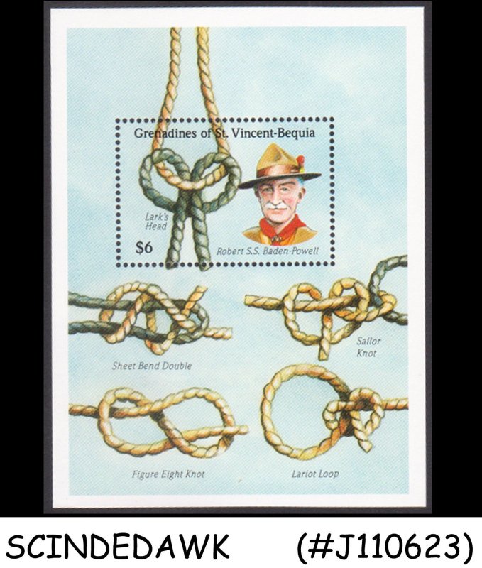 ST. VINCENT BEQUIA - 1991 BOY SCOUTS / LARK’S HEAD KNOT - MIN. SHEET MINT NH