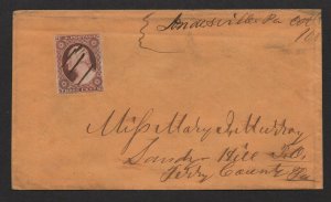 $US Sc#11 four margins Andesville PA DPO 5 M/S cancel cover