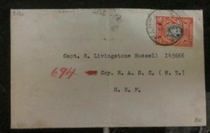 1945 Kenya British KUT Cover To Middle East Forces Tunisia Field Post