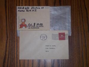 #654, FDC, None, Electric Light, Cat=$10.00, AUC 287
