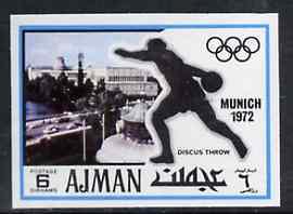 Ajman 1971 Discus 6dh from Munich Olympics imperf set of ...