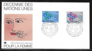 United Nations NY 318-319 Womens Decade Geneva Cachet FDC First Day Cover