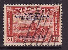 Canada-Sc#203-used 20c Harvesting Wheat overprint-Cdn1069-1933-