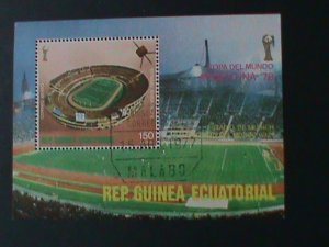 ​EQUARTORIAL GUINEA-1978 WORLD CUP SOCCER-ARGENTINA'78-CTO -IMPERF-S/S VF