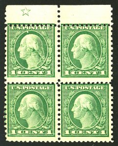 U.S. #538 MINT Star Margin Block OG LH 